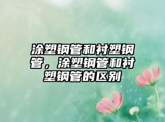涂塑鋼管和襯塑鋼管，涂塑鋼管和襯塑鋼管的區(qū)別