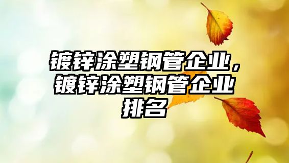 鍍鋅涂塑鋼管企業(yè)，鍍鋅涂塑鋼管企業(yè)排名
